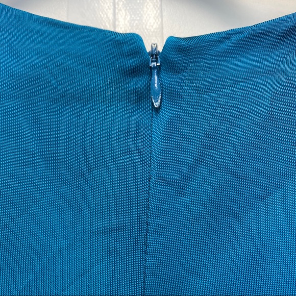 NWT Haney Sara Gown Teal Blue Twist Front Dress - Picture 13 of 16